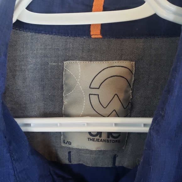 Warehouse blue men's casual button down - Picture 3 of 3